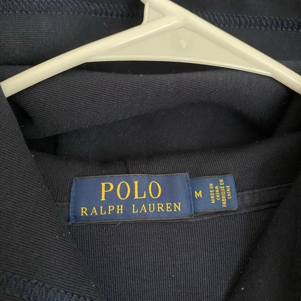 Polo Ralph Lauren Pullover Hoodie Men Size M Navy Fleece  RL 67 Script